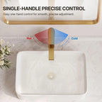 Single Hole Vessel Bathroom Faucet, Single Handle Vessel Bathroom Sink Faucet with Drain Assembly LP00985-YS - Brushed Gold