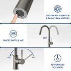 Dual Function Pull-Down Kitchen Faucet , Single Handle Sink Faucet LP0331229-CF - Brushed Nickel
