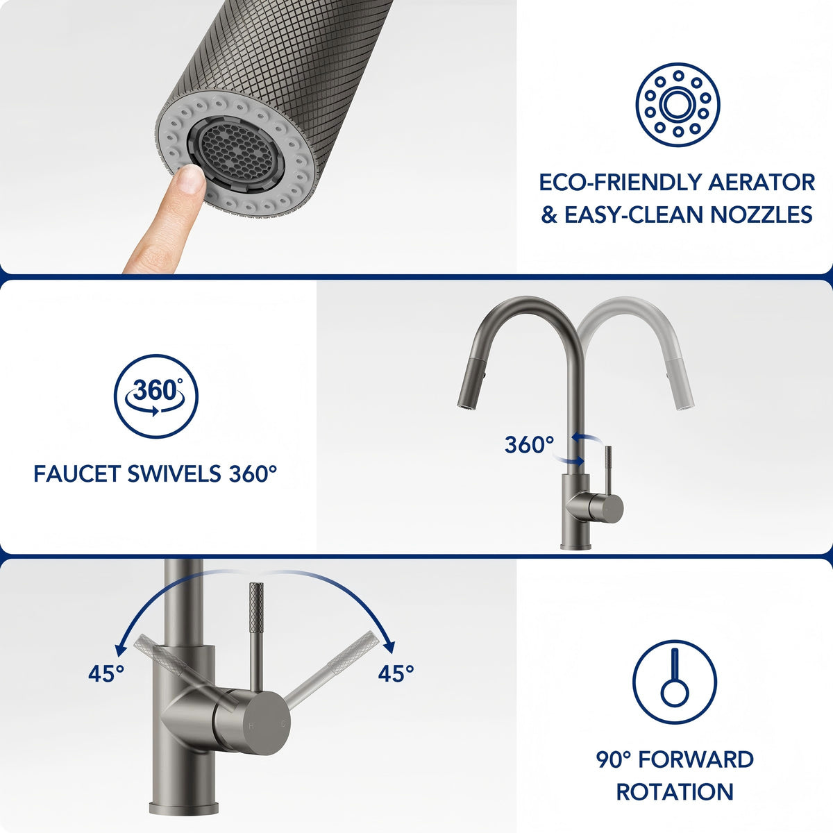 Dual Function Pull-Down Kitchen Faucet , Single Handle Sink Faucet LP0331229-CF - Brushed Nickel