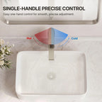 Single Hole Vessel Bathroom Faucet, Single Handle Vessel Bathroom Sink Faucet with Drain Assembly LP0094-YS - Brushed Nickel