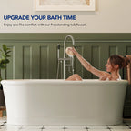 2 Handle Freestanding Floor Mount Tub Filler Faucet with Handheld Shower LP302-YG - Brushed Nickel