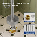 2 Handle Freestanding Floor Mount Tub Filler Faucet with Handheld Shower LP302-YG - Brushed Nickel