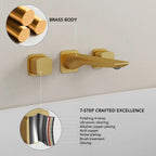 2-Handle Wall Mounted Roman Tub Faucet with Rough-In Valve LP077810-YG - Brushed Gold