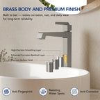 Single Hole Vessel Bathroom Faucet with Drain Assembly, Single Handle Vessel Bathroom Sink Faucet LP08121-YS - Brushed Nickel