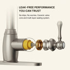 Dual-Function Single-Handle Pull-Down Kitchen Faucet with Deck Plate LP08812-CF- Brushed Nickel