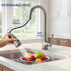 Pull Down Kitchen Sink Faucet, Single Handle Kitchen Faucet with Swivel Spout LP32CF-SS - Stainless Steel