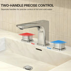 Widespread Bathroom Faucet 3 Hole, 2-handle Bathroom Sink Faucet with Drain Assembly LP022101-YS - Chrome