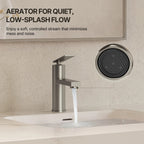 Single Hole Bathroom Faucet, Single Handle Bathroom Sink Faucet with Drain Assembly LP001230-YS - Brushed Nickel