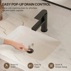 Single Hole Bathroom Faucet, Single Handle Bathroom Sink Faucet with Drain Assembly LP090081-YS - Matte Black
