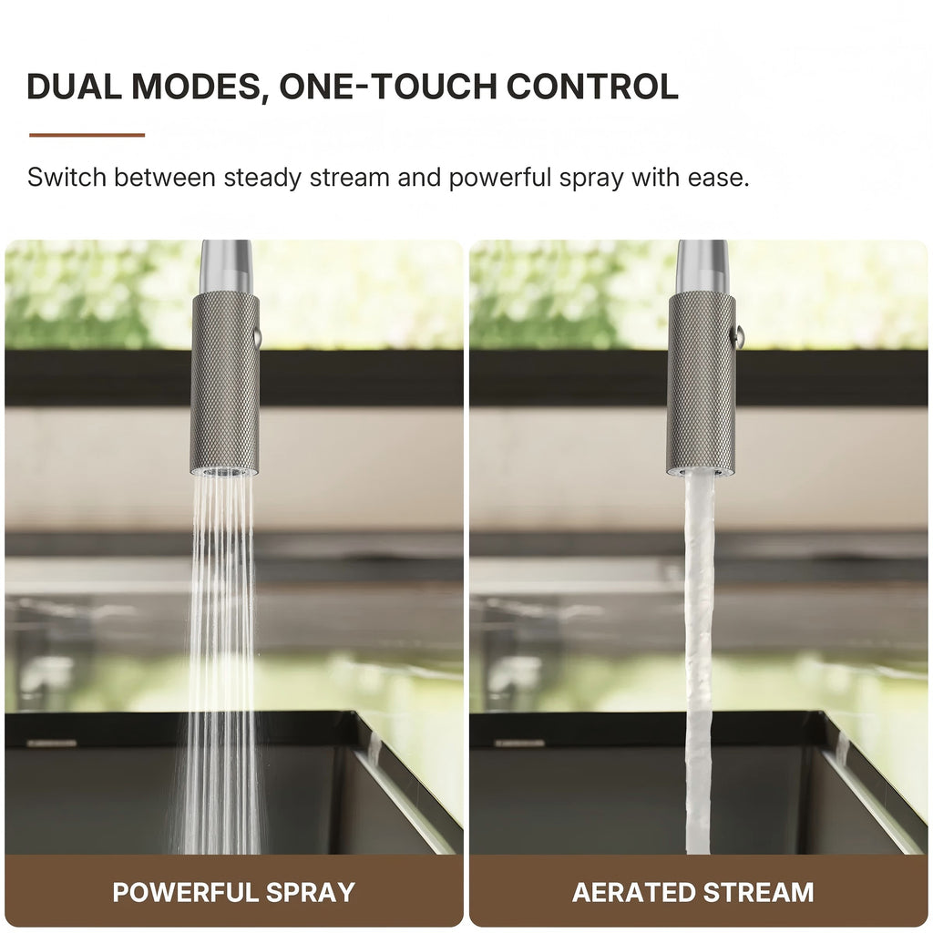 Dual Function Pull-Down Kitchen Faucet , Single Handle Sink Faucet LP0331229-CF - Brushed Nickel