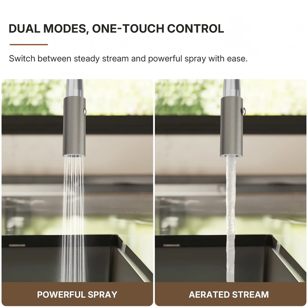Dual Function Pull-Down Kitchen Faucet , Single Handle Sink Faucet LP0331229-CF - Brushed Nickel