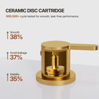 Widespread Bathroom Faucet 3 Hole, 2-handle Bathroom Sink Faucet with Drain Assembly LP00503-YS - Brushed Gold