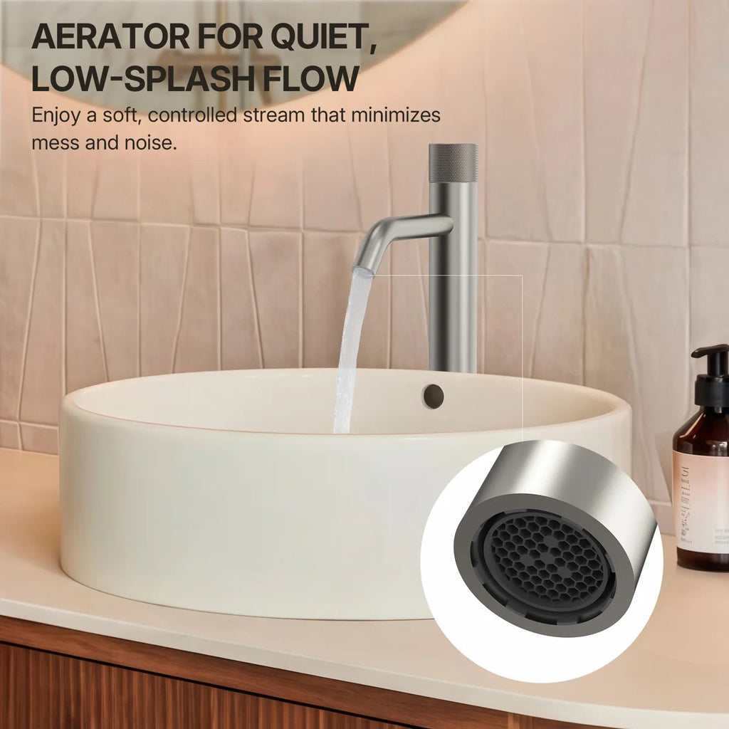 Single Hole Bathroom Vessel Faucet, Single Handle Bathroom Vessel Sink Faucet with Drain Assembly LP0229983-YS - Brushed Nickel