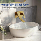 Wall Mounted Bathroom Faucet, Single-handle Bathroom Sink Faucet with Drain Assembly LP12234-CF - Brushed Gold