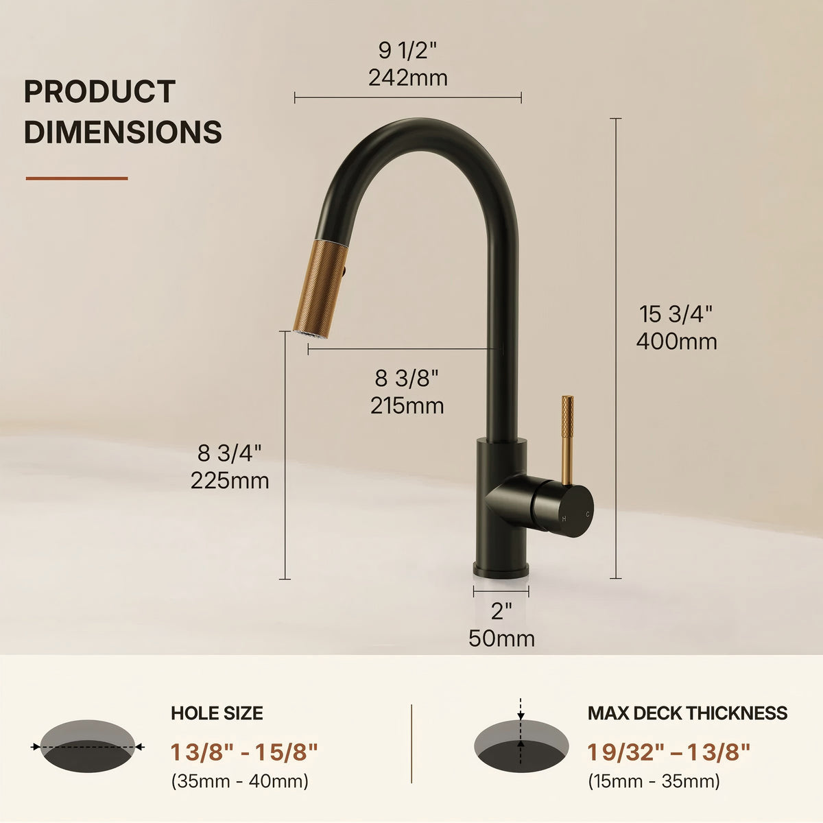 Dual Function Pull-Down Kitchen Faucet , Single Handle Sink Faucet LP9911606-CF - Matte Black