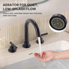 Widespread Bathroom Faucet 3 Hole, 2-Handle Bathroom Sink Faucet LP02088-YS - Gun Gray
