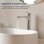Single Hole Vessel Bathroom Faucet, Single Handle Bathroom Sink Faucet with Drain Assembly LP0098-YS - Chrome