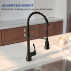 Commercial-Style 2-Function Pull-Down Single-Handle Kitchen Faucet LP9013-CF - Matte Black