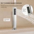 3 Handle Deck Mount Roman Tub Faucet with Waterfall Spout & Handheld Shower LP77098-YG - Chrome