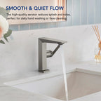 Single Hole Bathroom Faucet with Drain Assembly, Single Handle Bathroom Sink FaucetLP77658- Brushed Nickel