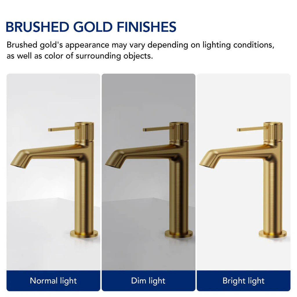 Single-Hole Single-Handle Bathroom Sink Faucet with Drain Assembly LP6603123-YS - Brushed Gold