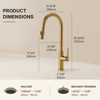 Dual-Function Single-Handle Pull-Down Kitchen Faucet with Swivel Spout LP132-CF - Brushed Gold