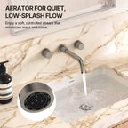 Wall Mounted Bathroom Faucet 3 Hole,2-Handle Bathroom Sink Faucet with Drain Assembly, Brushed Nickel LP0019103-YS - Brushed Nickel