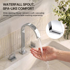 Widespread Bathroom Faucet 3 Hole, 2-handle Bathroom Sink Faucet with Drain Assembly LP00501-YS - Chrome