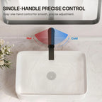 Single Hole Vessel Bathroom Faucet, Single Handle Vessel Bathroom Sink Faucet with Drain Assembly LP0095-YS - Matte Black