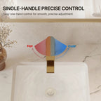 Single Hole Bathroom Faucet, Single Handle Bathroom Sink Faucet with Drain Assembly LP011235-YS - Brushed Gold