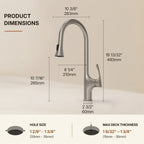 Pull-Down Single Handle Kitchen Faucet with High-Arc Spout LP0668-CF Stainless Steel