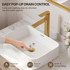 Single Hole Vessel Bathroom Faucet, Single Handle Vessel Bathroom Sink Faucet with Drain Assembly LP00985-YS - Brushed Gold
