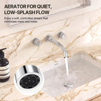 Wall Mounted Bathroom Faucet 3 Hole,2-Handle Bathroom Sink Faucet with Drain Assembly, Chrome LP001012-YS - Chrome