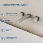 2-Handle Wall Mounted Roman Tub Faucet with Rough-In Valve LP081102-YG - Brushed Nickel