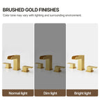 Widespread Bathroom Faucet 3 Hole, 2-Handle Bathroom Sink Faucet with Drain Assembly LP022304-YS - Brushed Gold