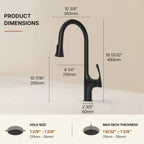 Pull-Down Single Handle Kitchen Faucet with High-Arc Spout LP0669-CF - Matte Black