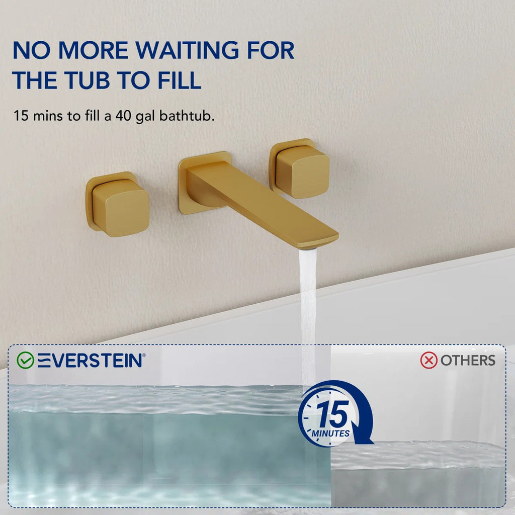 2-Handle Wall Mounted Roman Tub Faucet with Rough-In Valve LP077810-YG - Brushed Gold