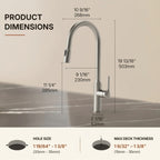 Dual-Function Single-Handle Pull-Down Kitchen Faucet with Swivel Spout LP133-CF- Stainless Steel