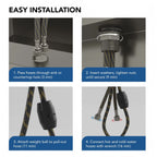Pull Down Sprayer Kitchen Sink Faucet, Single Handle Kitchen Faucet with LED Light Base LP330088-CF- Brushed Gold