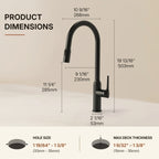 Dual-Function Single-Handle Pull-Down Kitchen Faucet with Swivel SpoutLP134-CF - Matte Black