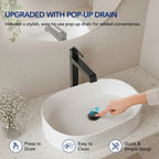 Single Hole Vessel Bathroom Faucet with Drain Assembly, Single Handle Vessel Bathroom Sink Faucet LP89-YS - Matte Black
