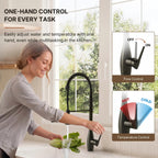 Commercial Style Dual Function Single Handle Pull Down Kitchen Faucet LP052-CF - Matte Black
