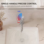 Single Hole Bathroom Faucet,Knob Single Handle Bathroom Sink Faucet with Drain Assembly LP0089-YS - Chrome