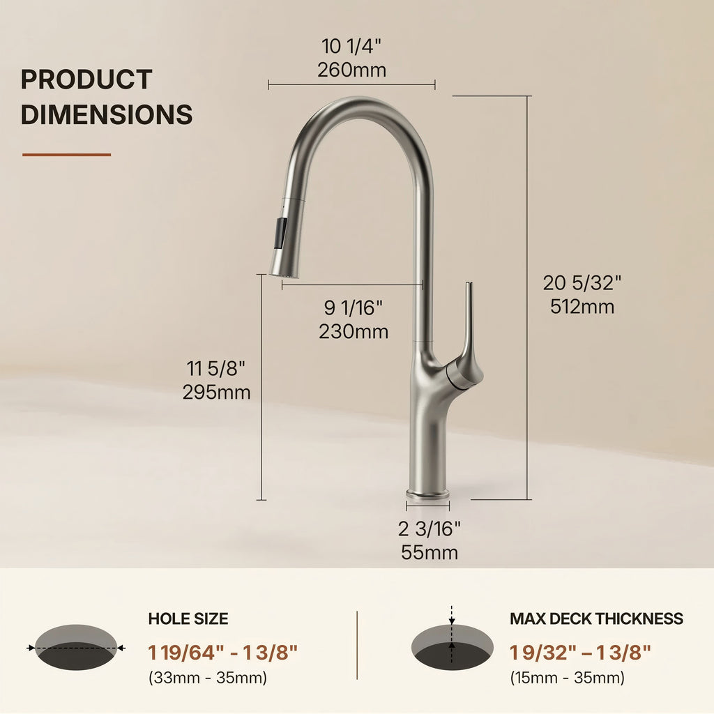 Pull Down Single Handle Kitchen Faucet with Dual Function LP0998-CF - Stainless Steel