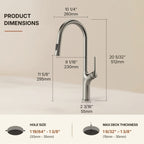 Pull Down Single Handle Kitchen Faucet with Dual Function LP0998-CF - Stainless Steel