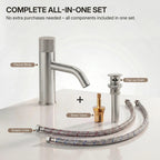 Single Hole Bathroom Faucet,Knob Single Handle Bathroom Sink Faucet with Drain Assembly LP0087-YS - Brushed Nickel