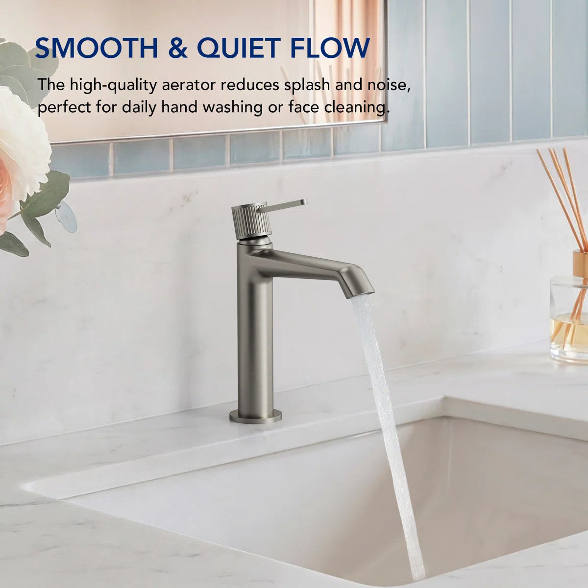 Single-Hole Single-Handle Bathroom Sink Faucet with Drain Assembly LP3360981-YS - Brushed Nickel