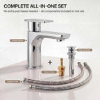 Single Hole Bathroom Faucet with Drain Assembly, Single Handle Bathroom Sink Faucet LP002101-YS - Chrome