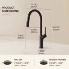 Dual-Function Single-Handle Pull-Down Kitchen Faucet LP0997-CF - Matte Black