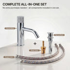 Single Hole Bathroom Faucet,Knob Single Handle Bathroom Sink Faucet with Drain Assembly LP0089-YS - Chrome